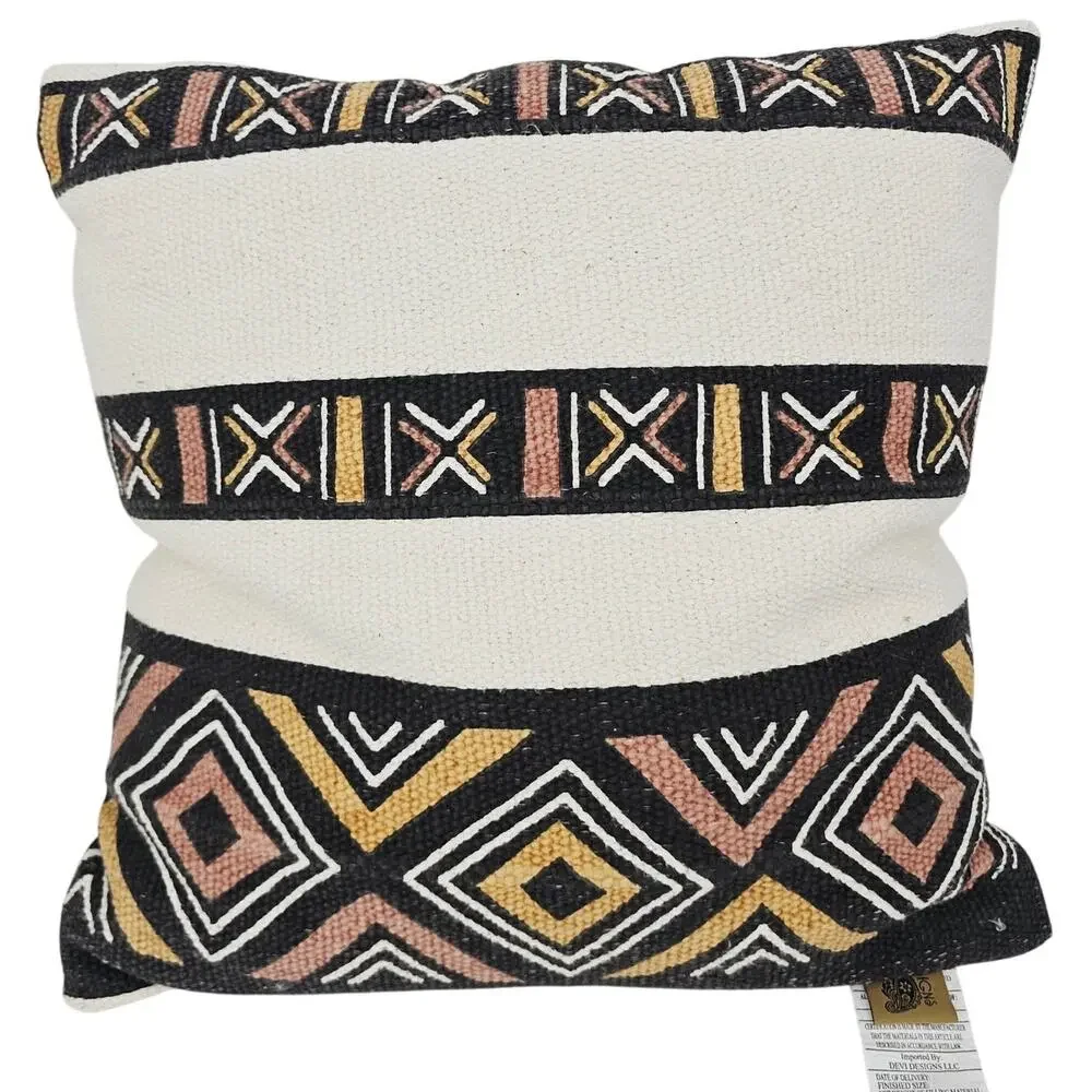 Boho kilim Geometric Tribal Accent lumbar Coach Pillow 18x18
